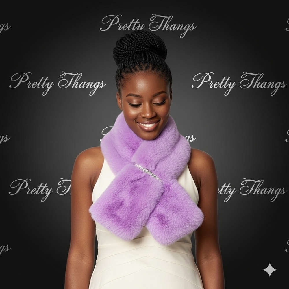 Purple Faux Fur Scarf